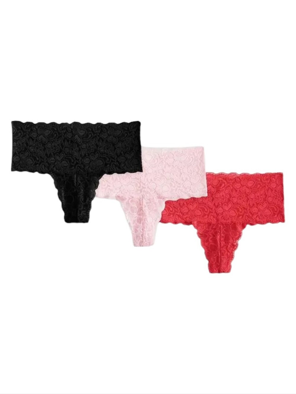Quince Stretch Lace Thong Underwear - 3 Pack
